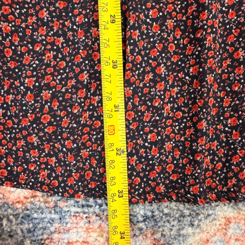 Brandy Melville Red Floral Milkmaid Mini Dress Short Sleeve Back Tie Italy Med. - Picture 9 of 9